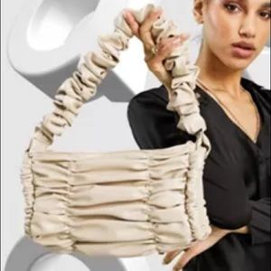 Beige Clutch with ruched Handbag